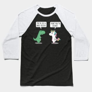 Cute Funny Angry Dinosaur Trex Extinct Unicorn Kids Gift Baseball T-Shirt